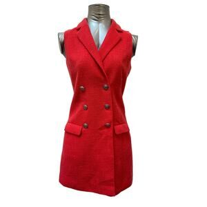 Jason Wu Red Double-Breasted Sleeveless Dress
